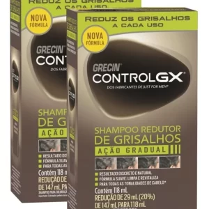 Kit 2 Shampoos Redutor De Grisalhos Grecin Control Gx 118 Ml